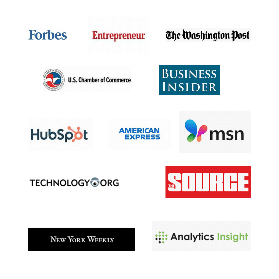 Collage of publication logos.