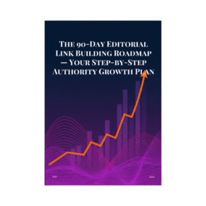 Cover photo of the 90-day Editorial Link Building Roadmap Book.