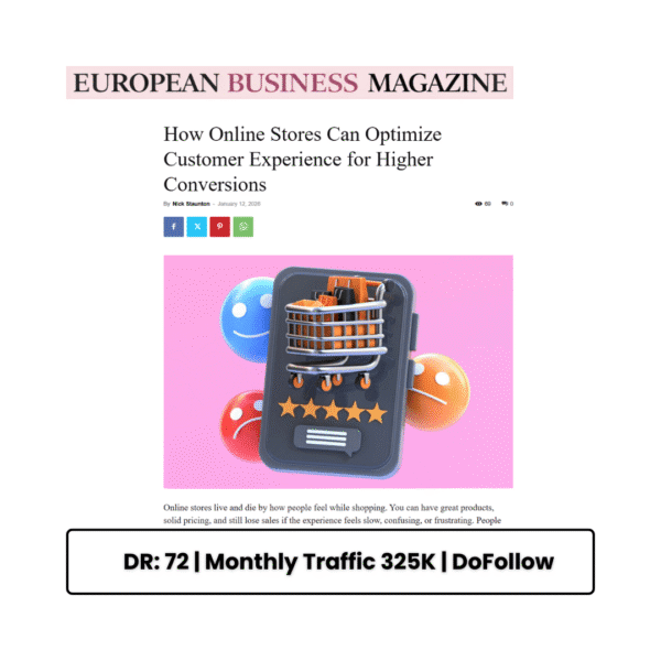 An example editorial placement in europeanbusinessmagazine.com.
