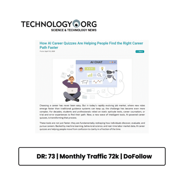 An example editorial placement in technology.org.